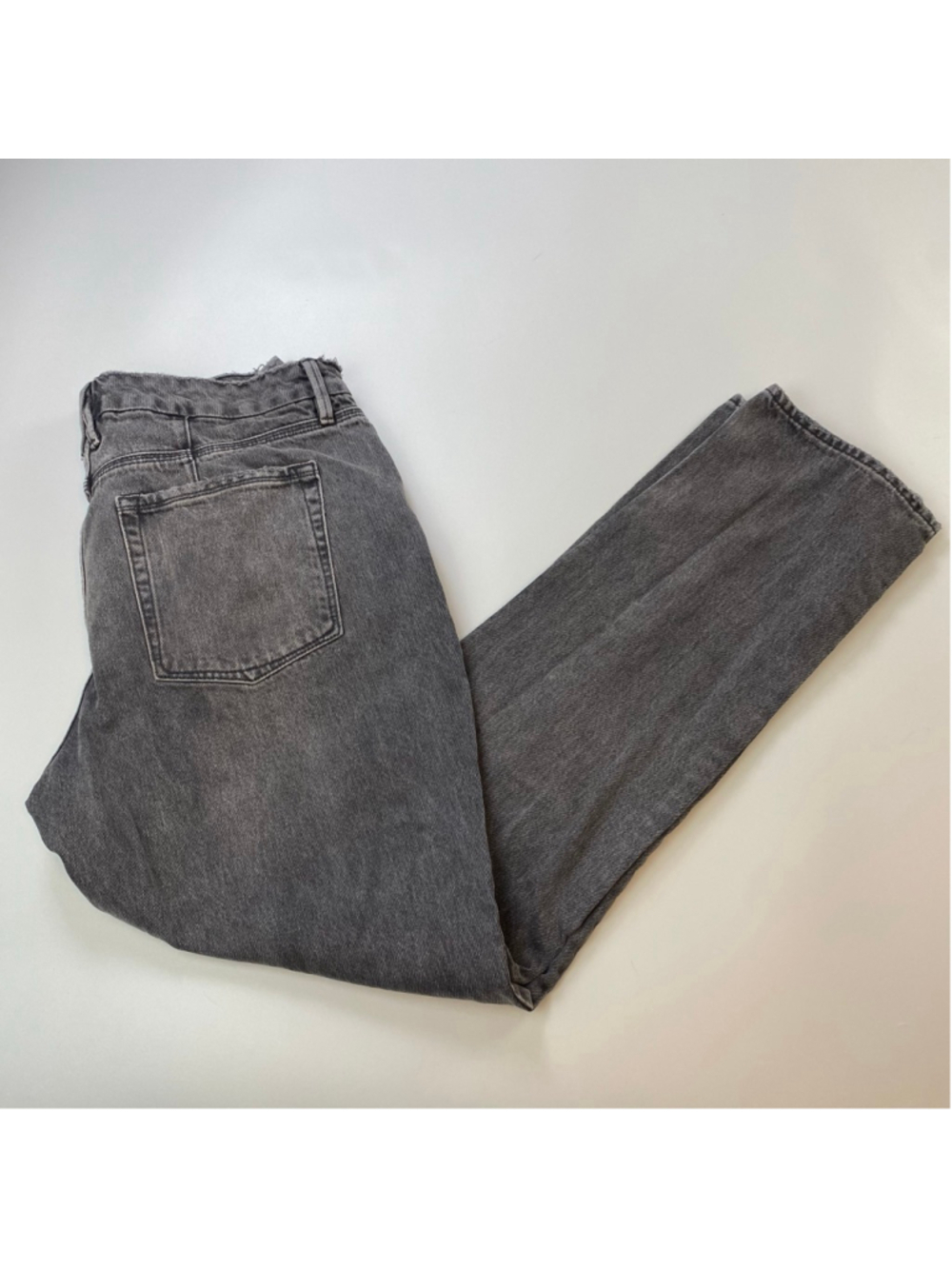 GOOD AMERICAN Jeans Black 14 / 32 Good 90s Straight Distressed Minimal Casual